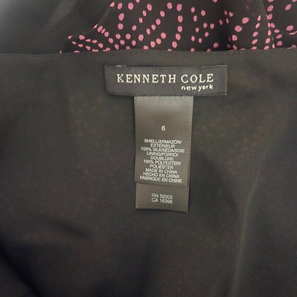 Kenneth Cole black silk tank with ruffle straps Size 6 - Picture 5 of 6